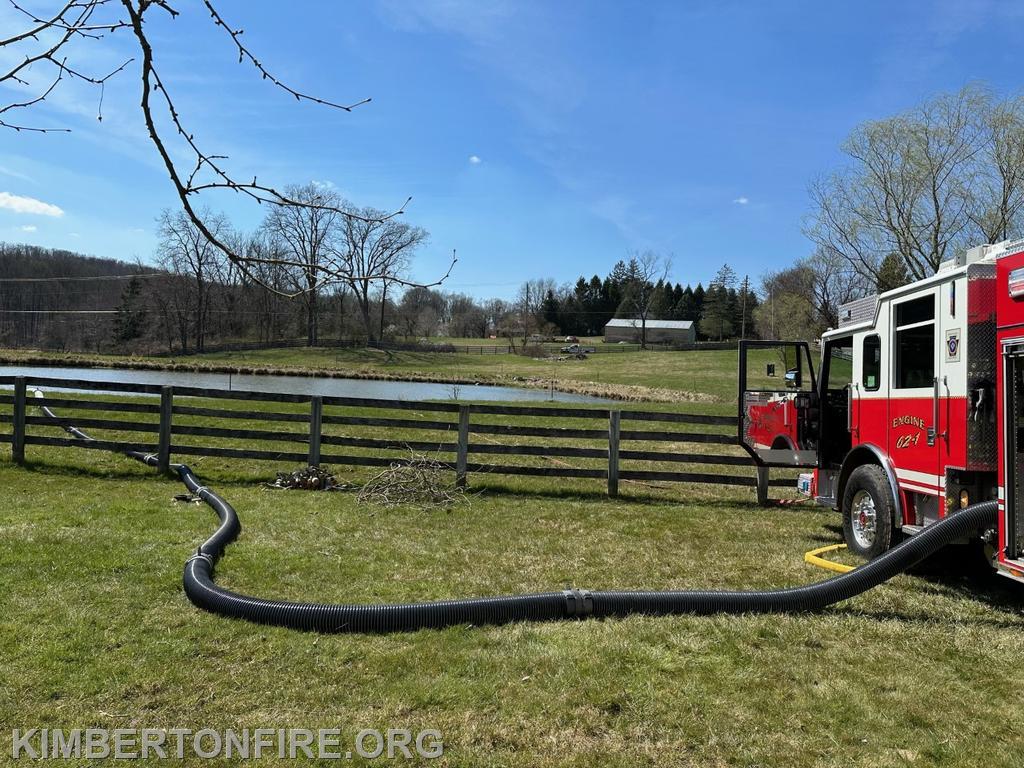 Ridge Fire Co engine drafts water from a pond.